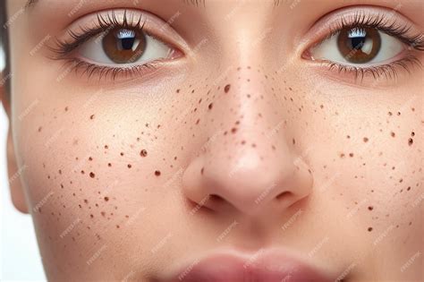 Premium AI Image | A woman with freckles and a nose