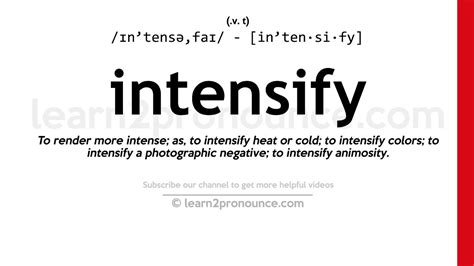Pronunciation of Intensify | Definition of Intensify - YouTube