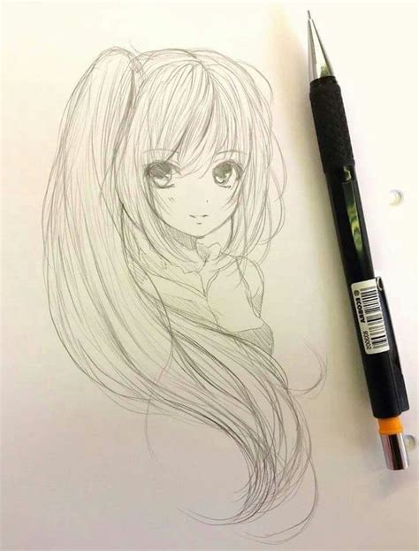 pencil-black-and-white-pencil-sketch-how-to-draw-anime-heads-girl ...