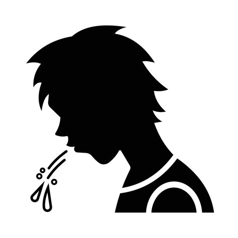 Man silhouette spitting saliva icon sign illustration shadow isolated