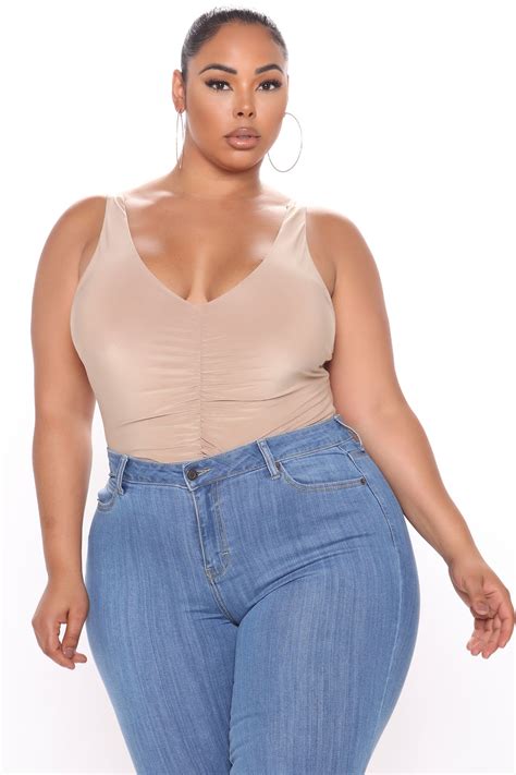 Cheyanne Ruched Bodysuit - Nude | Fashion Nova