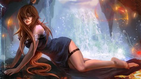 Wallpaper : women, redhead, fantasy art, anime girls, barefoot, Naruto ...