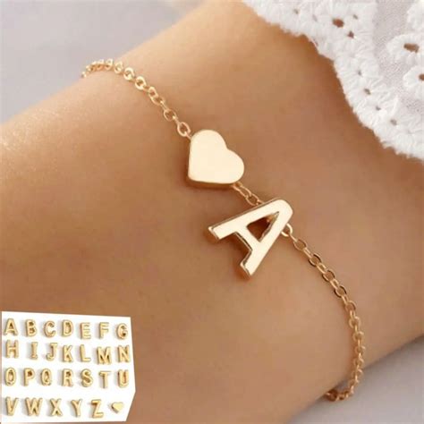 Браслет женский с 26 буквами на выбор | AliExpress