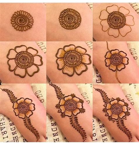 20 Step by Step Mehndi Designs for Beginners | Henna flower designs, Simple henna tattoo, Henna ...