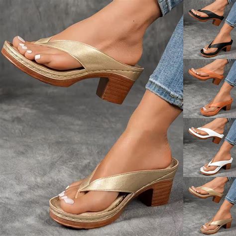 Kayannuo Women's Solid Color Summer Chunky Heel Sandals, 2025 Summer