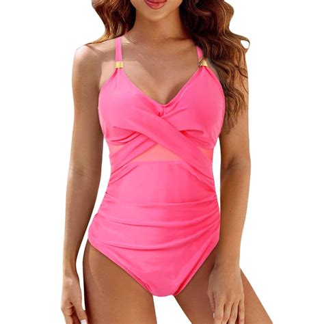 Womens Swimsuit Metal Bathing Suit Full Coverage Mesh Swim Suits