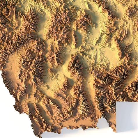 Montana Topographic Map Stl Model by Shustrik