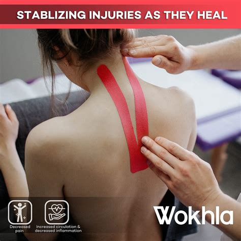 Red Kinesiology Tapes Waterproof - Latex Free Muscle & Physio Tape 5M