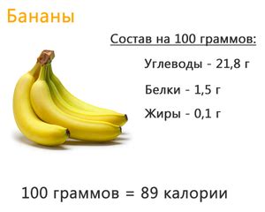 Какова калорийность банана на 100 г продукта и на одну штуку, сколько ...