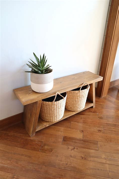 Entryway Bench, Wood Bench, Natural Wood Bench, Mudroom Bench, Storage Bench, Solid Wood Bench ...