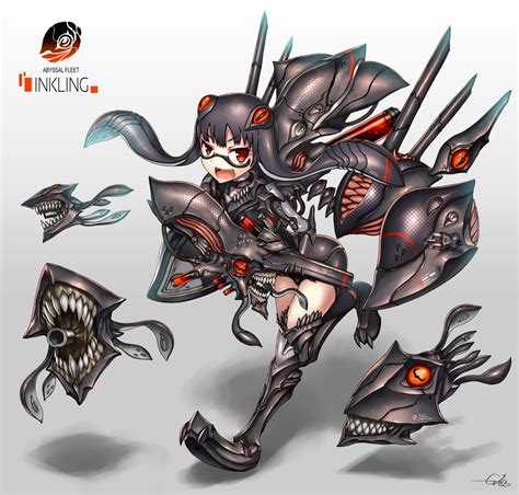 gia kantai collection splatoon inkling (splatoon) armor crossover gun ...