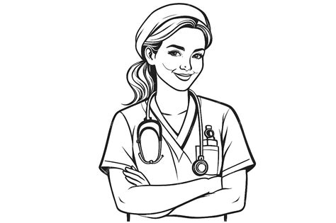 Premium Vector | Continuous one line drawing Nurse carry a stethoscope