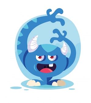 Premium Vector | Blue monster cartoon