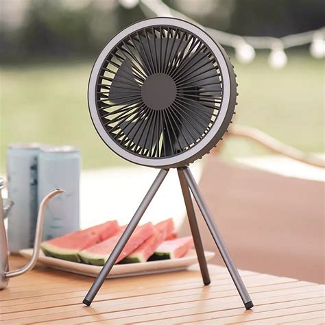 Rechargeable 10,000mAh Camping Fan with LED Lighting and Power Bank in ...