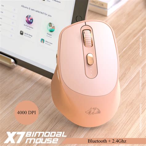 Беспроводная мышка Wolf X7 Bluetooth + 2.4G DPI 4000 компьютерная мышь ...