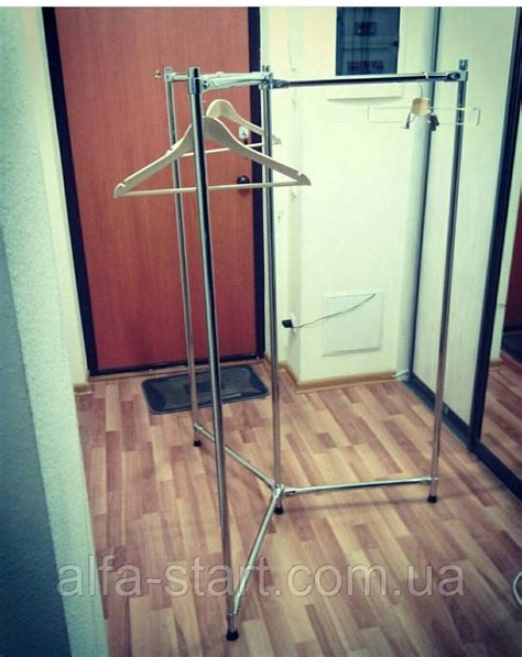 Купить Стойка вешалка тройная из хромированных труб для одежды, цена ...