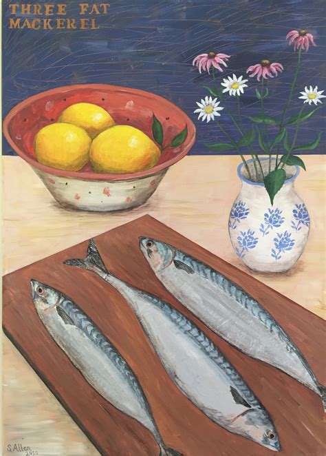 Three Fat Mackerel SOLD - Sarah Allen Artist