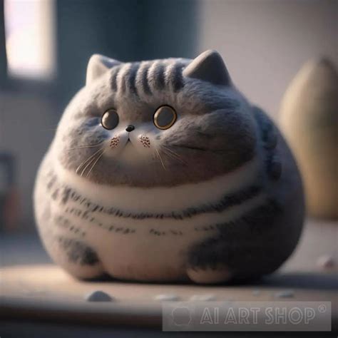 Realistic pusheen kitty