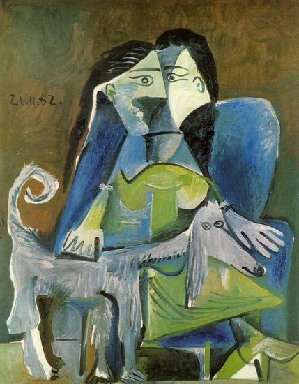 Пабло Пикассо — "Женщина с собакой ", 1962 год