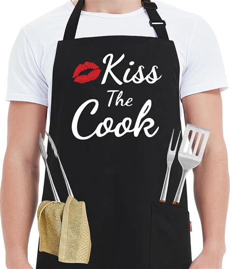 Amazon.com: Kaidouma Funny Aprons for Women Men - Kiss the Cook Apron