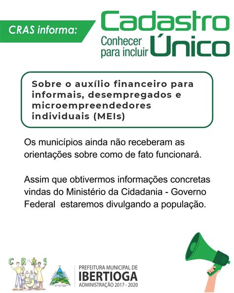 cadastro unico sobre  auxilio financeiro  informais
