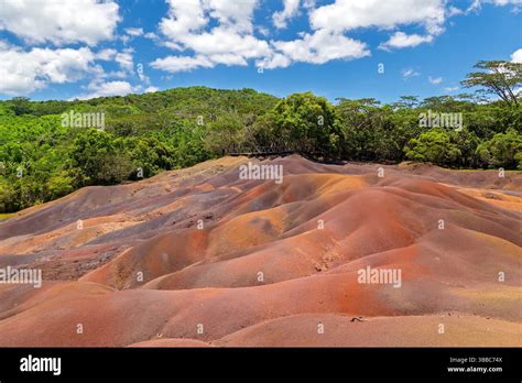 Famous Seven Coloured Earths Geological Formation in Mauritius, Africa