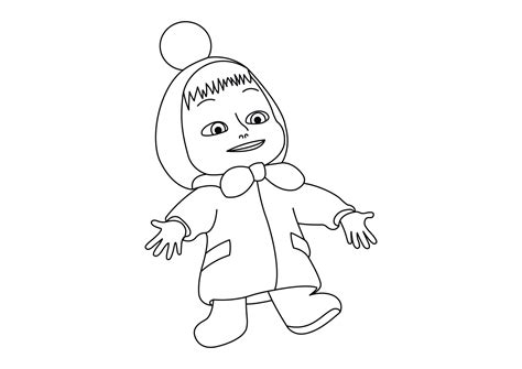 Masha and the Bear Coloring Page