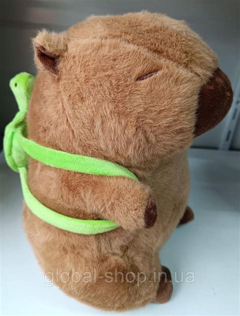 Мягкая игрушка Сидячий коричневый Капибара с Рюкзаком " Черепашка ...