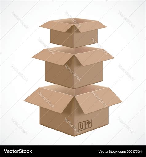 Stack of cardboard boxes different sizes Vector Image