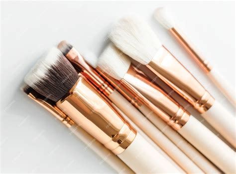 Free Photo | Closeup of makeup brushes on white background