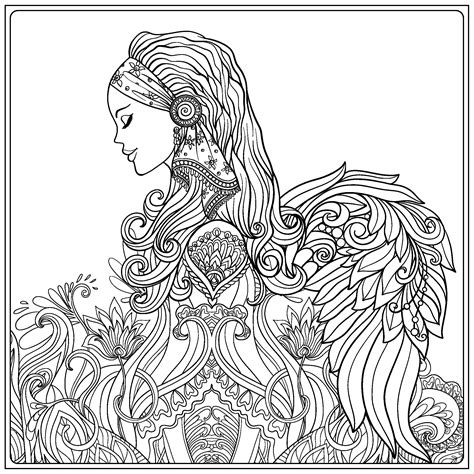 Angel Coloring Pages For Adults at GetColorings.com | Free printable ...