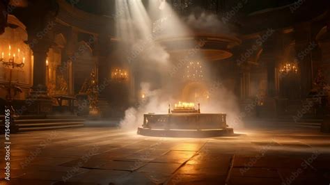 Shrouded Sanctuary The soft glow of incense smoke creates a mystical ...