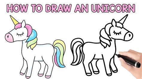 How to Draw Unicorn - Drawing a Cute Unicorn - Learn Colors with ...