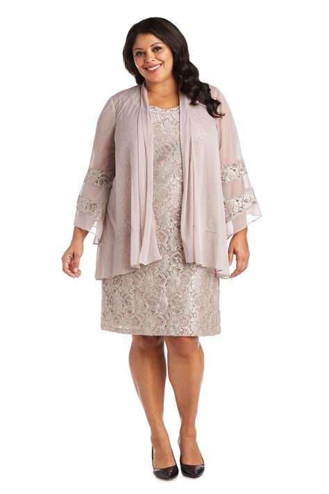 Plum R&M Richards 2421W Short Plus Size Mother Of The Bride Dress
