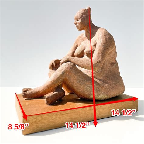 vintage modernist nude rubenesque women terracotta sculpture   kahn
