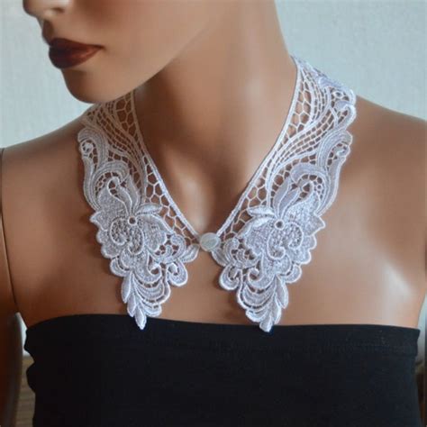 White Peter Pan Collar, White Detachable Collar With , Cotton Collar ...