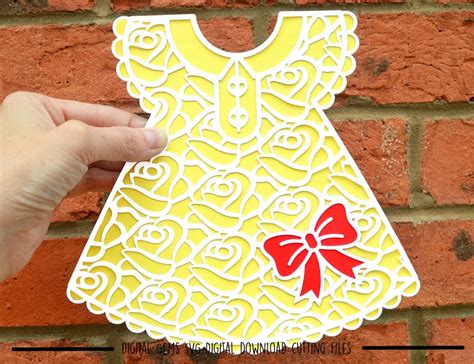 Baby Girl Dress Paper Cut Svg / Dxf / Eps / Files and Pdf / Png ...