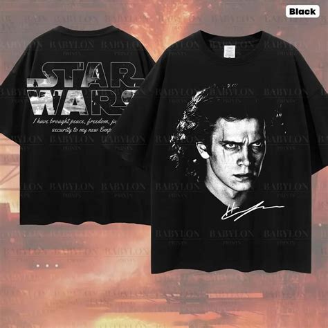 Anakin Revenge of the Sith 2 Sided T-Shirt, Anakin Skywalker and Darth