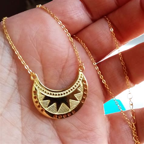 Aztec Silver Gold Plated Necklace Ethnic Necklace Goldfilled | Etsy