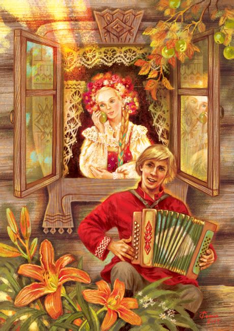 Иллюстрация Гармошка в стиле книжная графика | Illustrators.ru