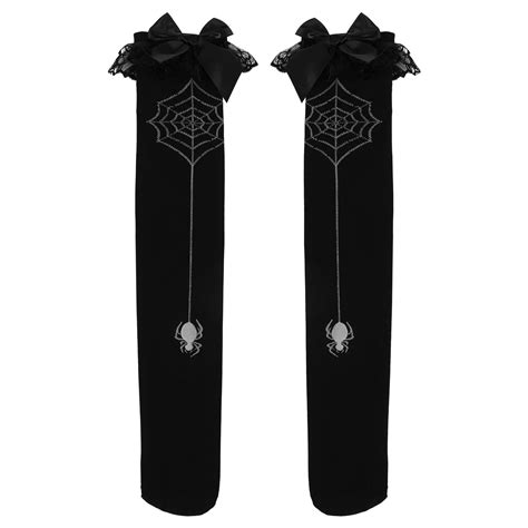 Raindrops Lolita Costume Socks 1 Pair in Black Nylon for Women