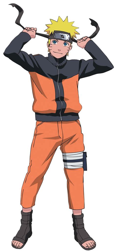the character naruta is holding an ax in his hands and wearing orange pants