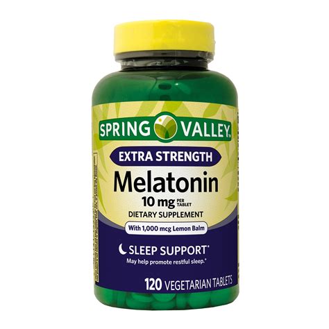 Spring Valley Melatonin 10mg Dietary Supplement - 120 Count ...