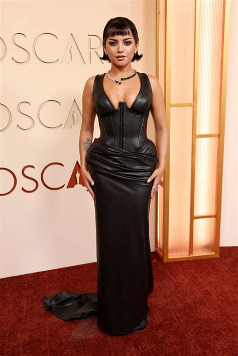 Isabela Merced's Edgy Leather Elisabetta Franchi at the Oscars - Red ...