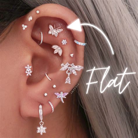 Flat Piercing Jewelry | Flat Back Cartilage Stud Earrings | Impuria ...