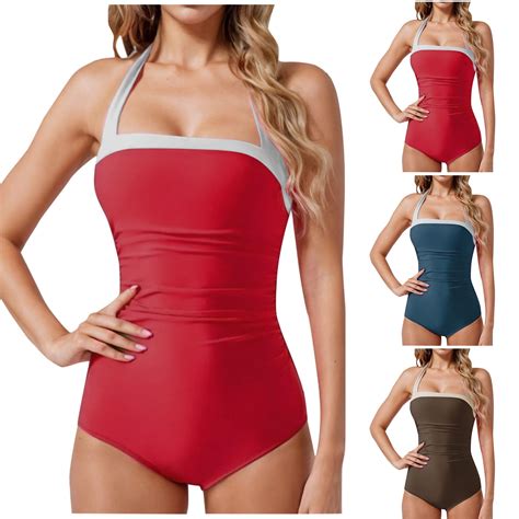 QLEICOM Womens Swimsuits,Bathing Suit,Tie Back One Piece Swimsuit Open