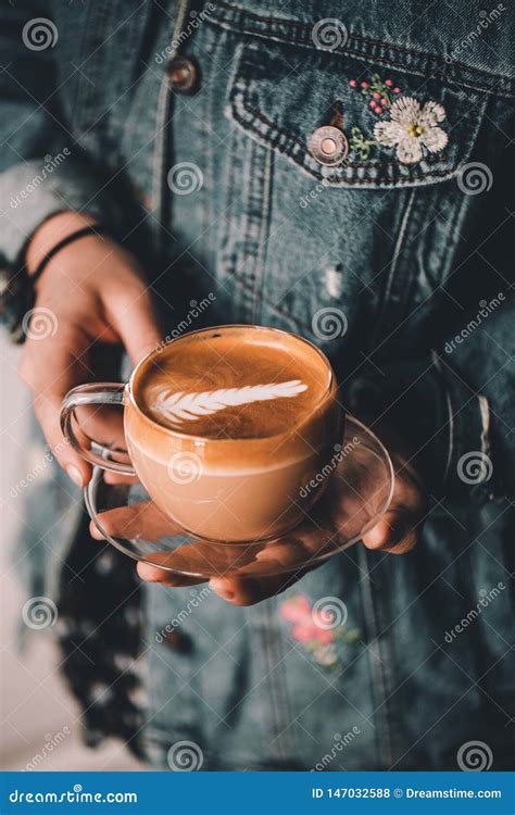 The barista and the latte stock photo. Image of latte - 147032588