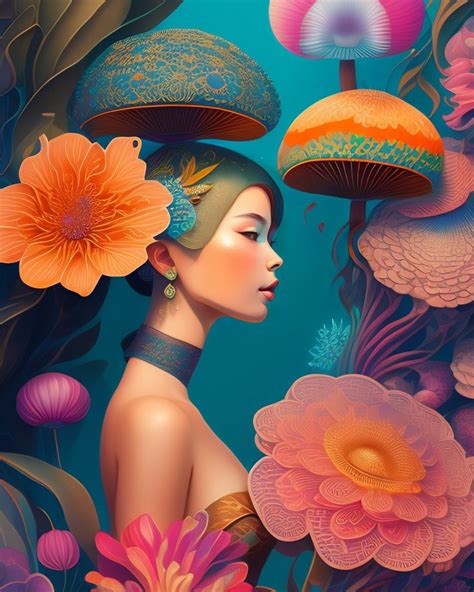 Artwork: A Beautiful Painting of a Woman with Flowers