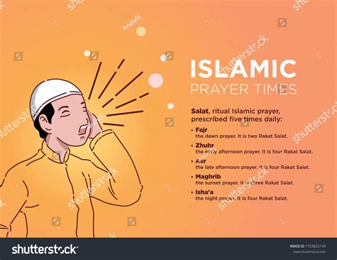 Illustration Man Calling Ritual Islamic Prayer Stock Vector (Royalty Free) 1753825139 | Shutterstock