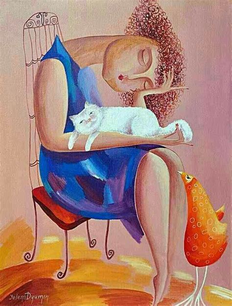Pin de Роман Корольков en Женщина и кошка | Pintura de gato, Mujer gato ...